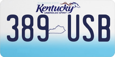 KY license plate 389USB