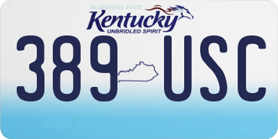 KY license plate 389USC