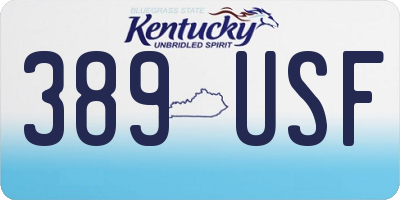 KY license plate 389USF
