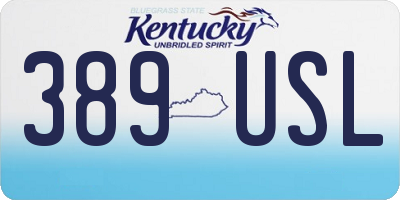 KY license plate 389USL