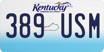 KY license plate 389USM