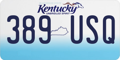 KY license plate 389USQ