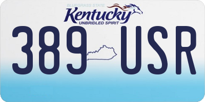 KY license plate 389USR