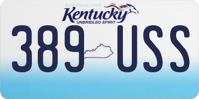 KY license plate 389USS