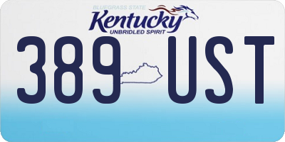 KY license plate 389UST