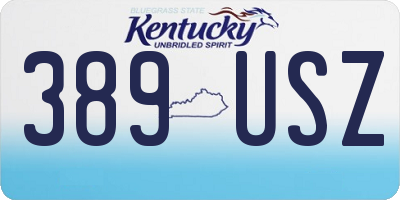 KY license plate 389USZ