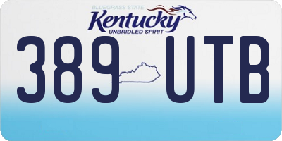 KY license plate 389UTB
