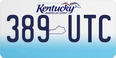 KY license plate 389UTC