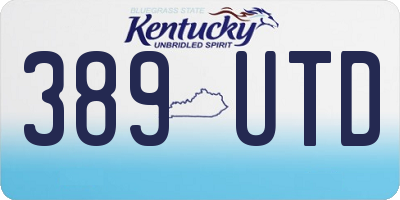 KY license plate 389UTD