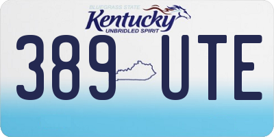 KY license plate 389UTE