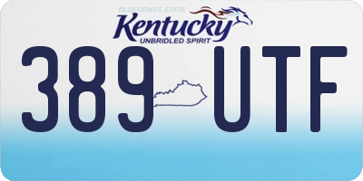 KY license plate 389UTF