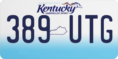 KY license plate 389UTG