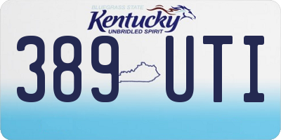 KY license plate 389UTI
