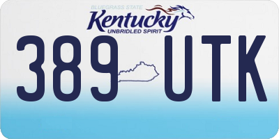 KY license plate 389UTK