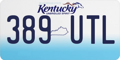 KY license plate 389UTL