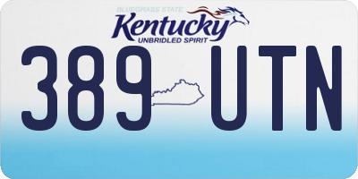 KY license plate 389UTN