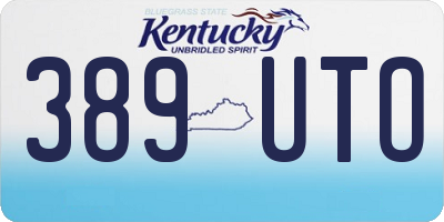 KY license plate 389UTO