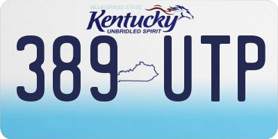 KY license plate 389UTP