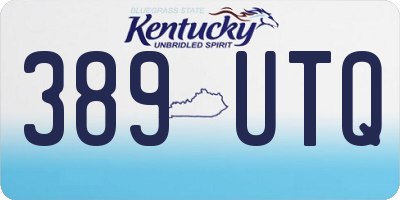 KY license plate 389UTQ