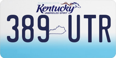 KY license plate 389UTR