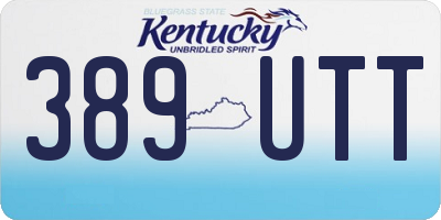 KY license plate 389UTT