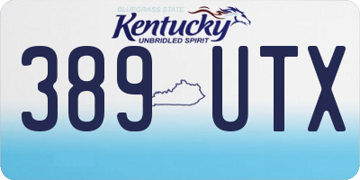 KY license plate 389UTX