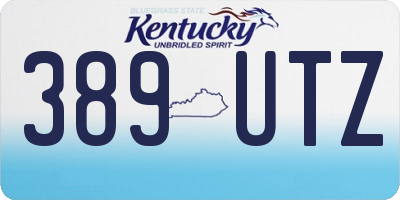 KY license plate 389UTZ