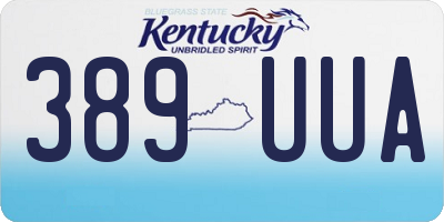 KY license plate 389UUA