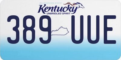KY license plate 389UUE