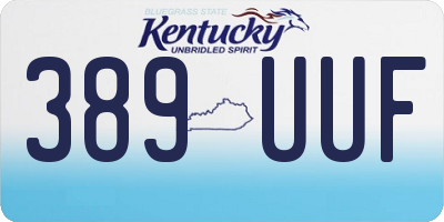 KY license plate 389UUF