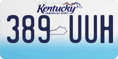 KY license plate 389UUH
