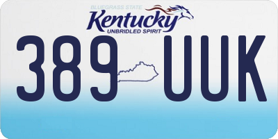 KY license plate 389UUK