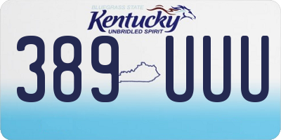 KY license plate 389UUU