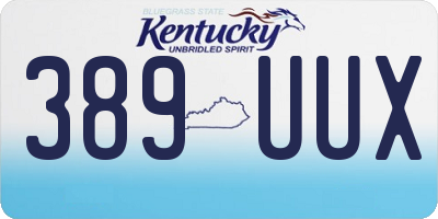 KY license plate 389UUX