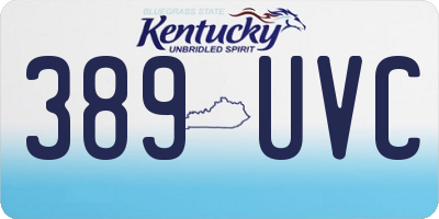 KY license plate 389UVC