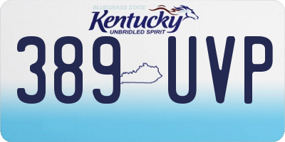 KY license plate 389UVP