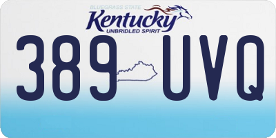 KY license plate 389UVQ