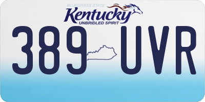 KY license plate 389UVR