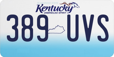 KY license plate 389UVS