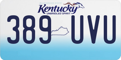 KY license plate 389UVU