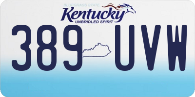 KY license plate 389UVW