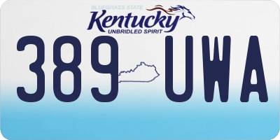 KY license plate 389UWA