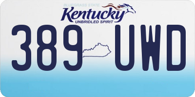 KY license plate 389UWD