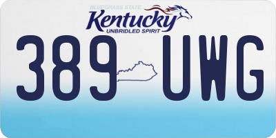 KY license plate 389UWG