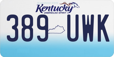 KY license plate 389UWK