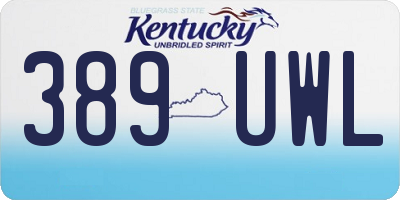 KY license plate 389UWL