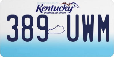 KY license plate 389UWM
