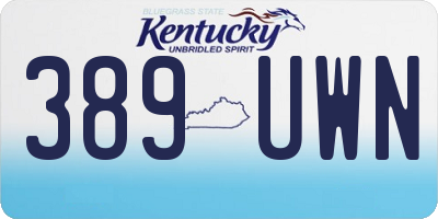 KY license plate 389UWN