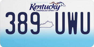KY license plate 389UWU
