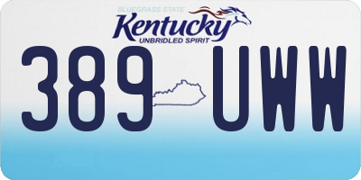 KY license plate 389UWW